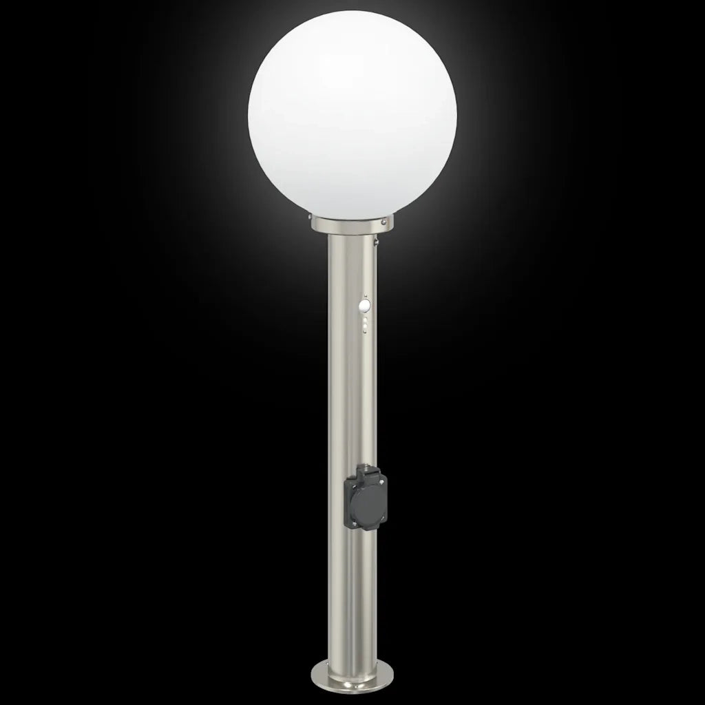 Lampioni a dissuasore con sensore e presa 3 pz 80 cm Acciaio Inox IP44 4006108