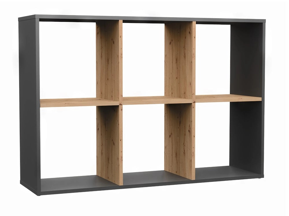 Scaffale MALAX 2x3 antracite rovere artisan libreria moderna