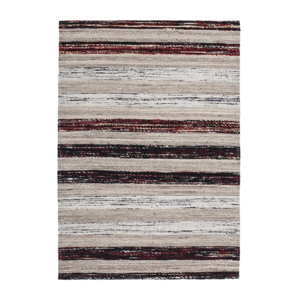 Tappeto Evita 200 Kilim in Lana e Seta Bianco e Nero