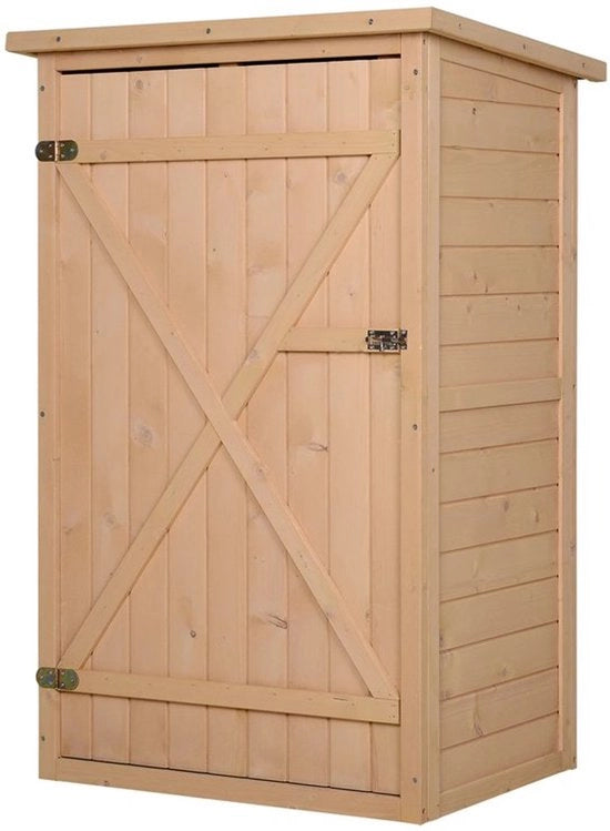Cassa da Giardino in Legno - Resistente alle Intemperie - Progettata per un Design Compatto - Spazio di Stoccaggio con Pannelli - 75x56x115 cm
