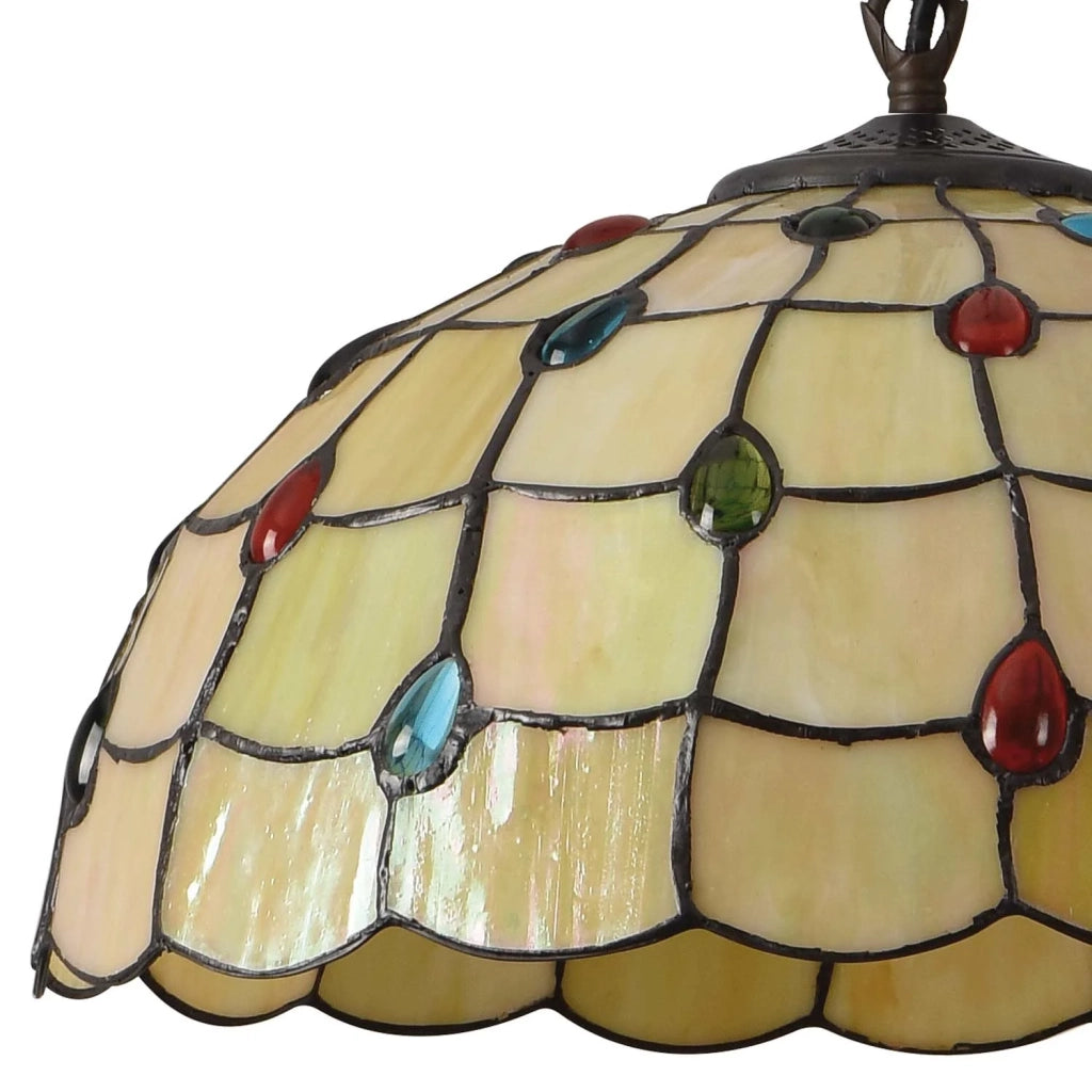 LÚZETE - LAMPADA DA SOFFITTO A 2 LUCI 40 CM TIFFANY JEWEL