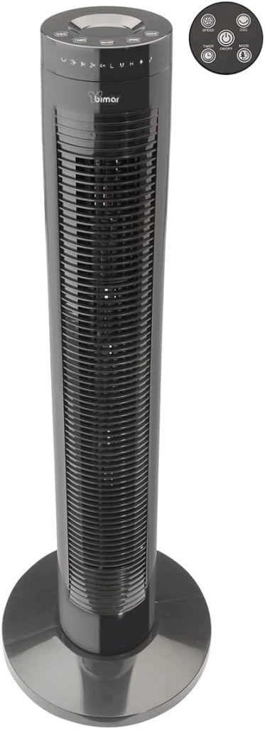 Bimar Ventilatore Torre VC78 80cm Timer 3 Velocità Oscillazione Funzione Sleep Silenzioso