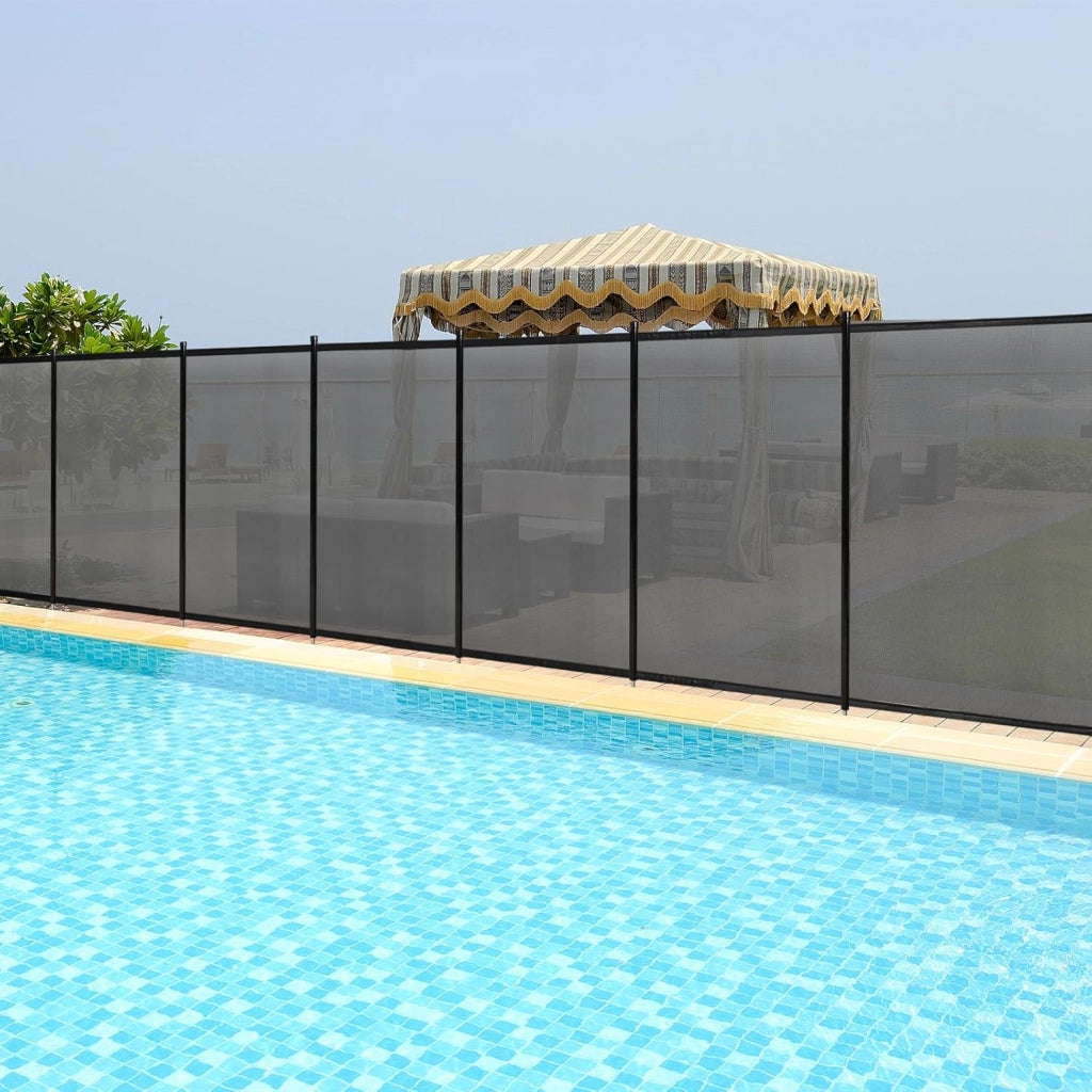 Recinzione per piscina, 360 x 125 cm, 4 recinzioni per piscine, pieghevoli, sicure per bambini, con piedini in acciaio inox, recinzione decorativa da giardino con stencil per piscina, giardino