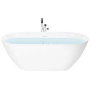 Vasca da bagno freestanding in acrilico bianco 170 cm design moderno forma ovale