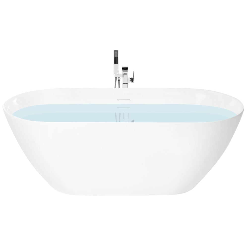 Vasca da bagno freestanding in acrilico bianco 170 cm design moderno forma ovale