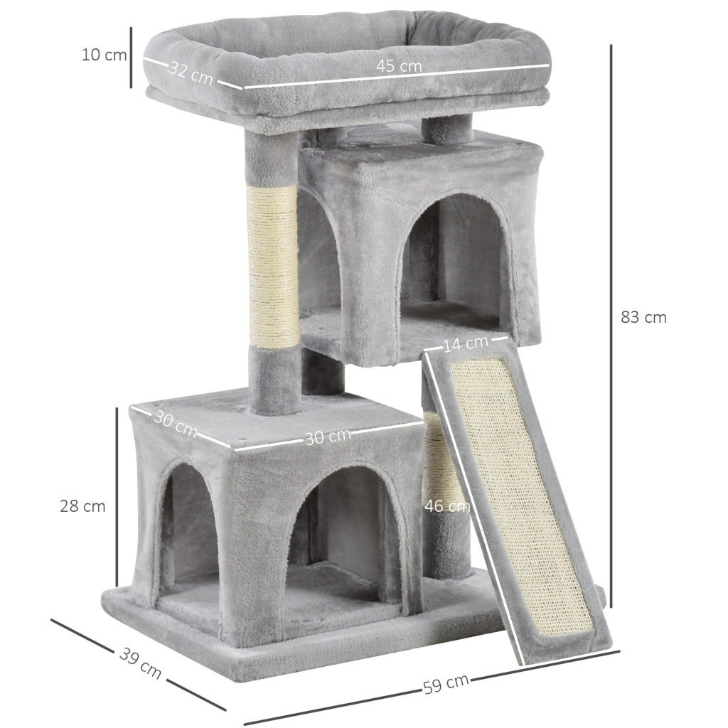 Albero per gatti con colonne di sisal ¨C zephmum ¨C grigio chiaro 83 cm