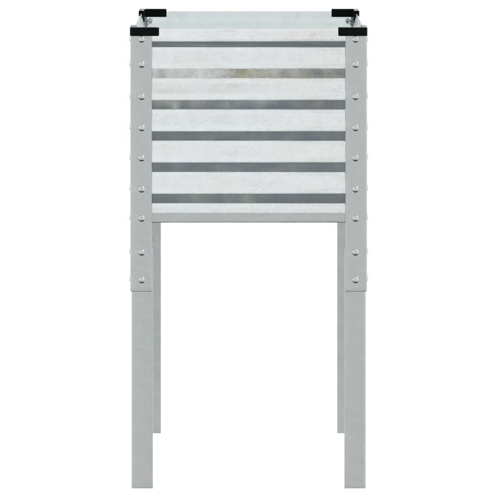 Fioriera rialzata per piante e fiori terrazza giardino 45 x 45 x 88 cm acciaio zincato argento 02_0037617