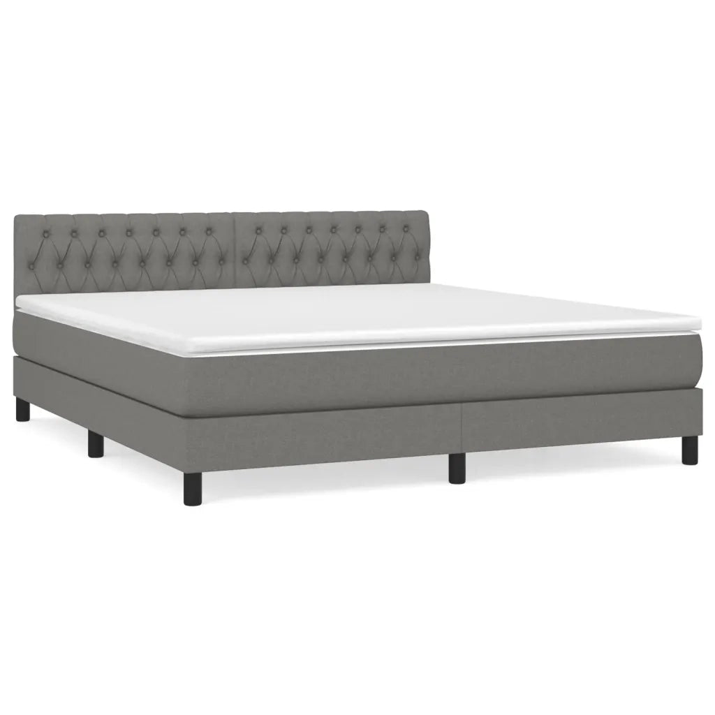 Giroletto a Molle con Materasso Grigio Scuro 180x200 cm Tessuto cod mxl 64266
