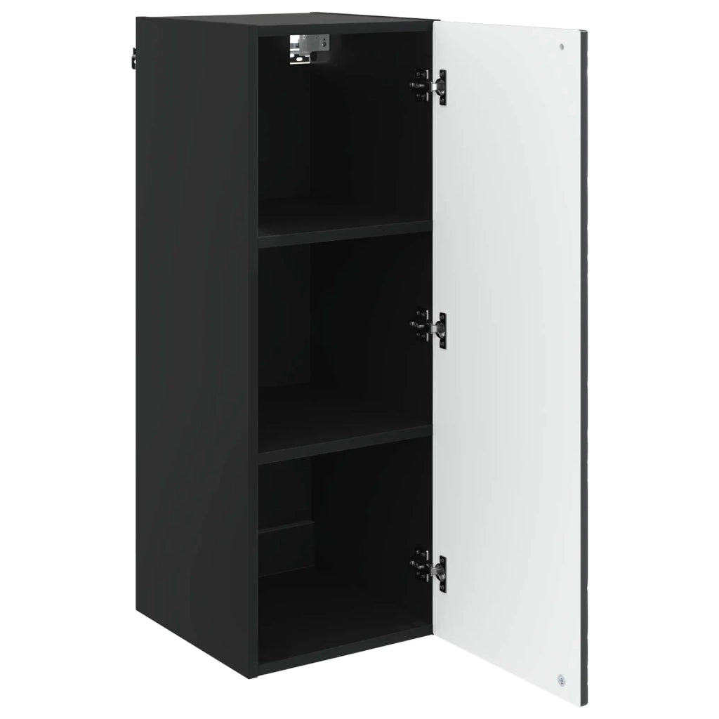 Mobiletto a muro Nero 33 x 34,5 x 90 cm Legno ingegnerizzato 899266