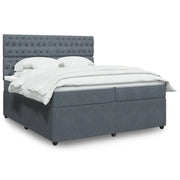 Giroletto a Molle con Materasso Grigio Scuro 200x200 cm Velluto 3294737