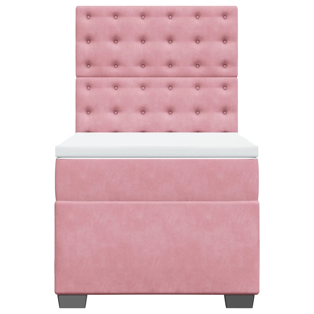 Giroletto a Molle con Materasso Rosa 80x200 cm in Velluto 3293079