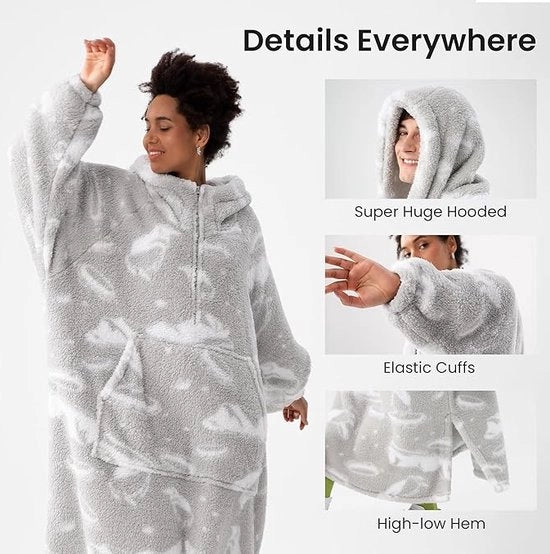 Hoodie oversize, deken di piuma enorme portatile per donne e uomini XL