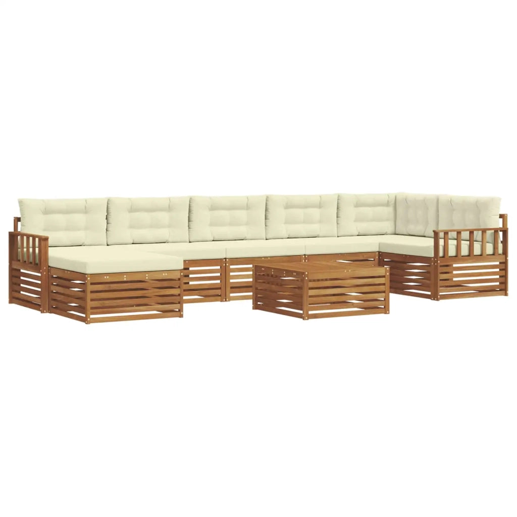 Set di divani da esterno con cuscino 8 pcs Naturale e Crema 3373850