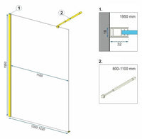 Parete Doccia Rea Aero Gold N 120 Walk In + Evo