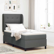 Letto a molle con materasso Grigio scuro 100 x 200 cm Tessuto 3340551