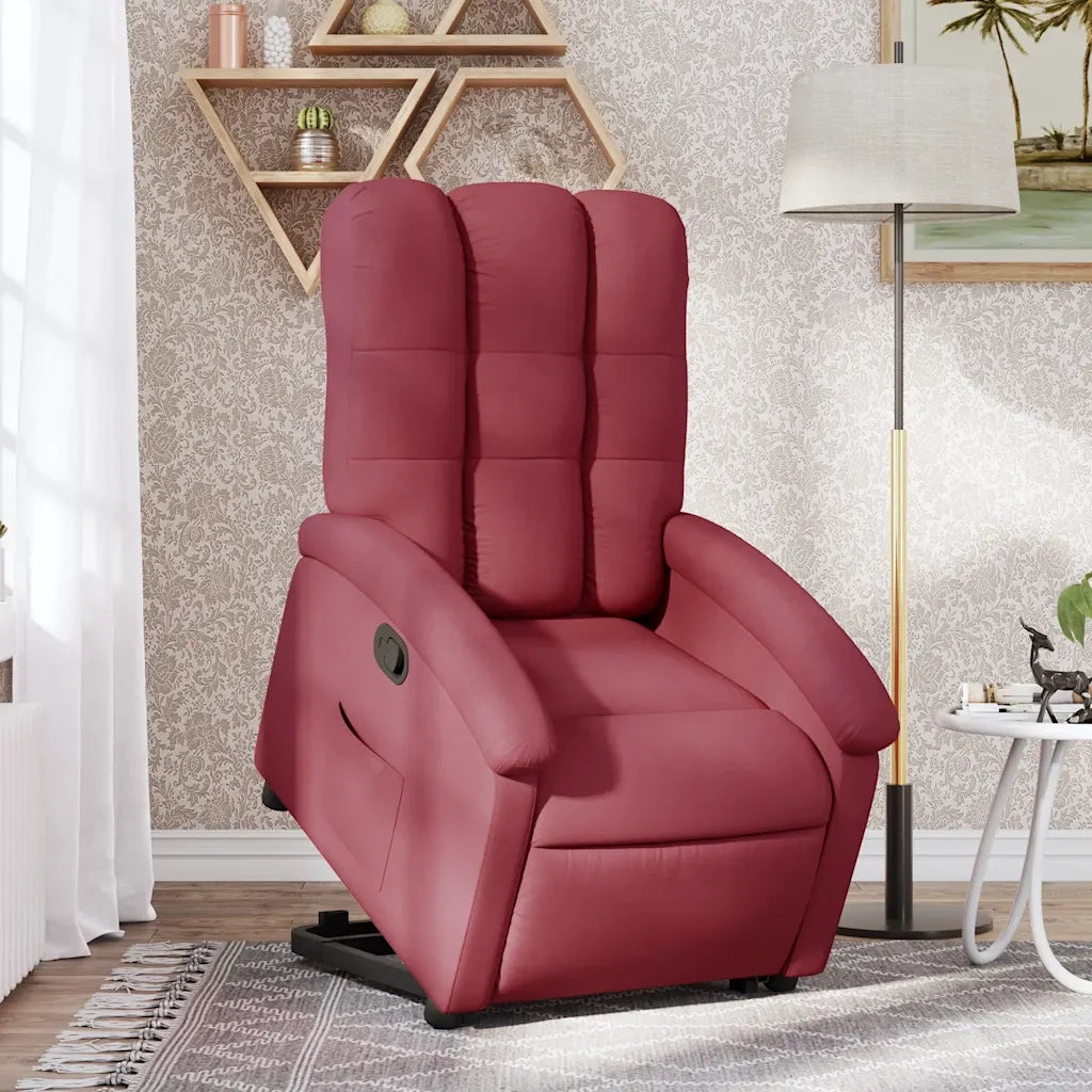Divano Sedia-Poltrona Alzapersona Reclinabile Rosso Vino in Tessuto 650750