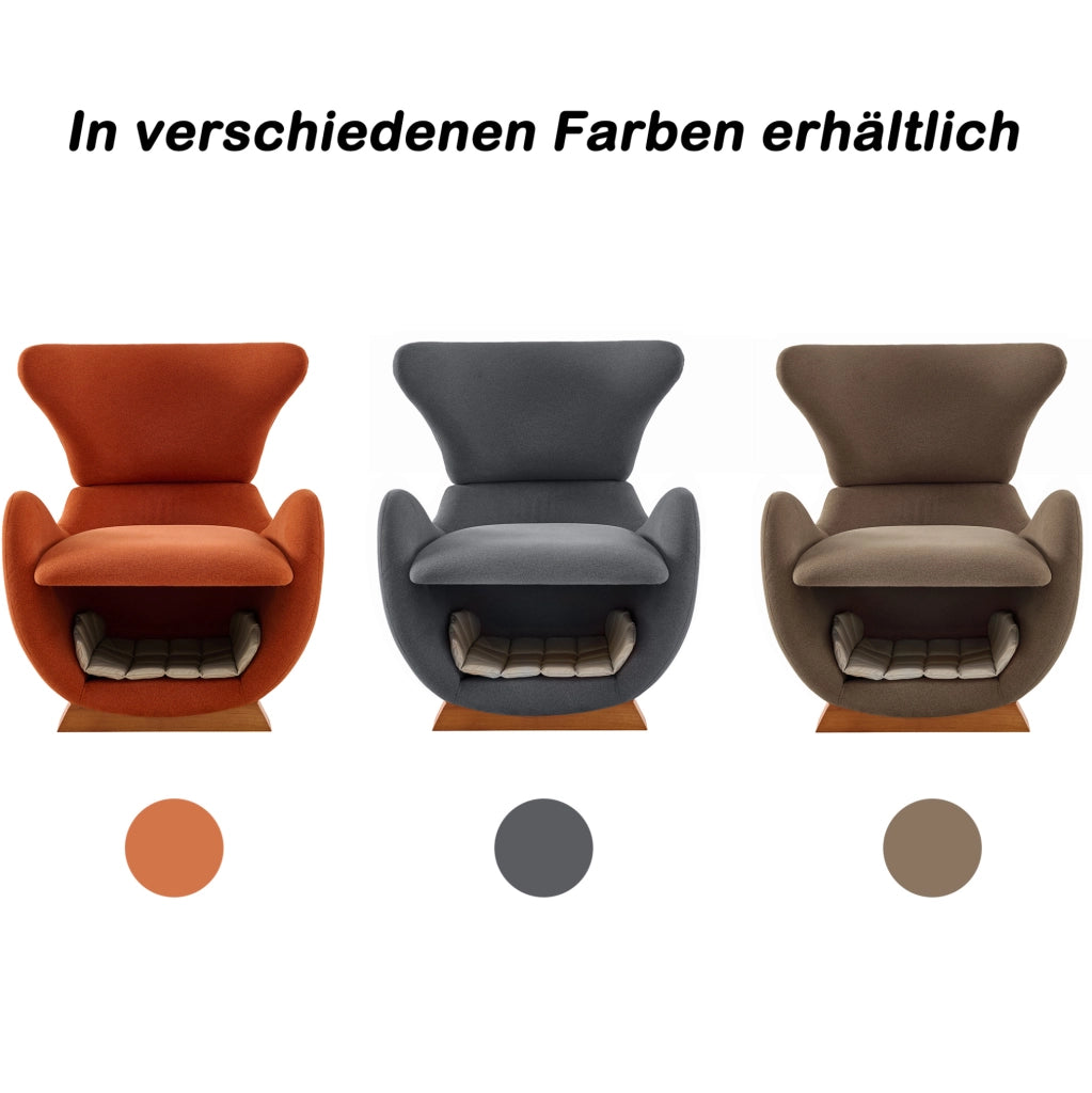 Poltrona lounge design in stile squalo balena con cuccia integrata; 66x69x76 cm; grigio
