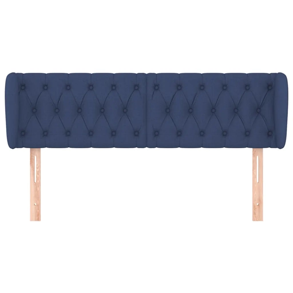Testiera | Testata ad Orecchio Blu 147x23x78/88cm in Tessuto