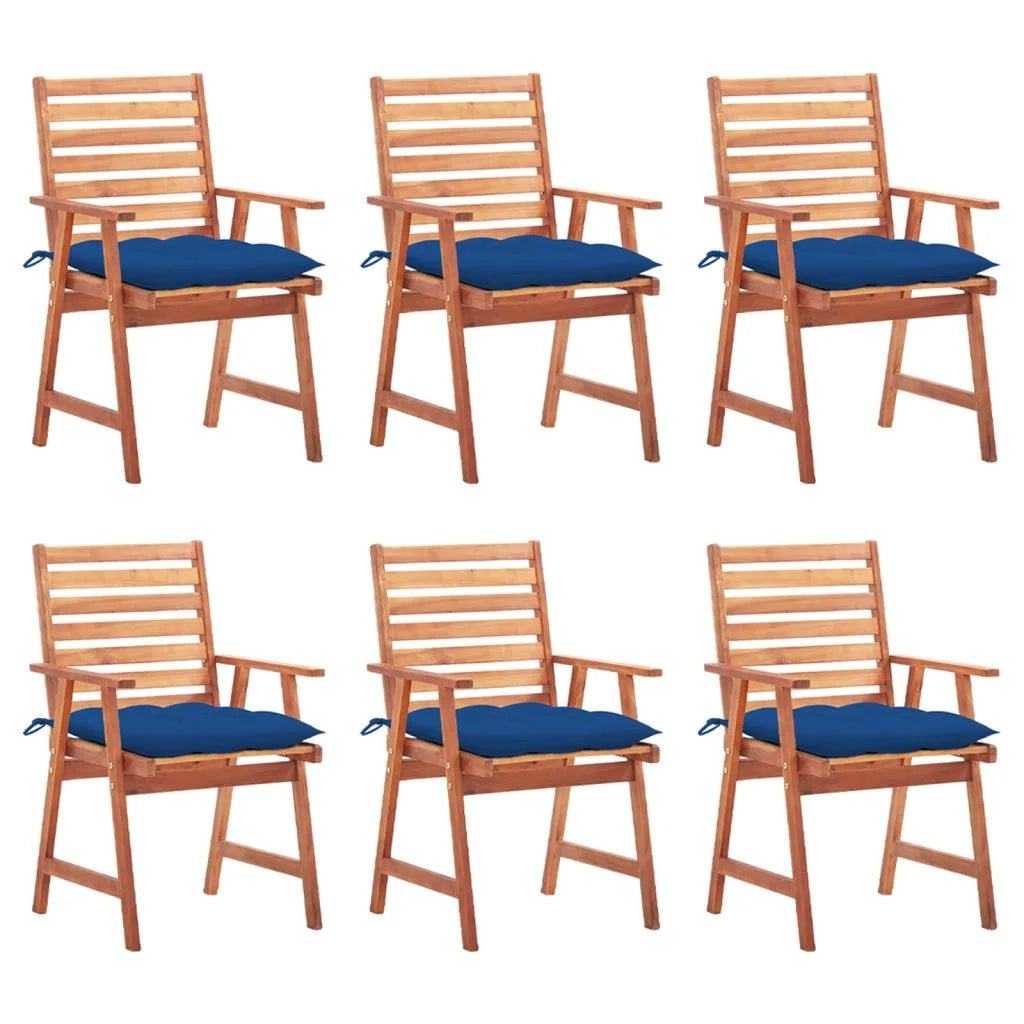 Sedie da Pranzo da Esterni con Cuscini 6 pz Massello di Acacia cod mxl 24200