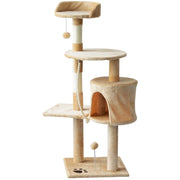 ALBERO PER GATTI A 4 LIVELLI CON GIOCATTOLI, BEIGE 40X40X114CM
