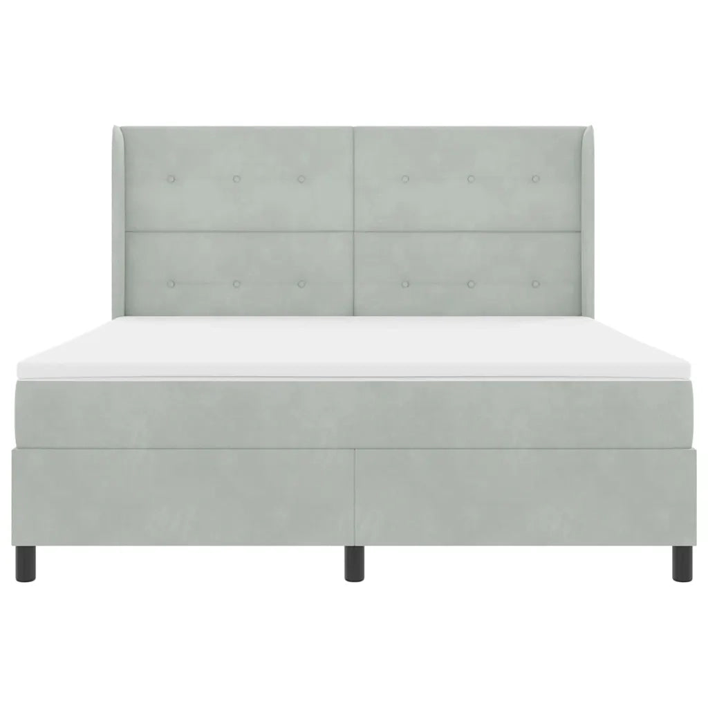 Letto a molle con materasso Grigio chiaro 180 x 200 cm Velluto 3342020