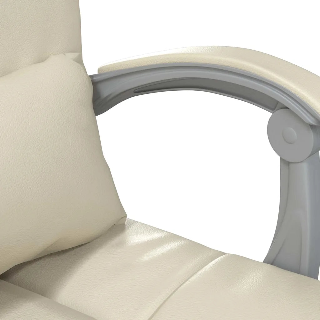 Poltrona da Ufficio Massaggiante Reclinabile Crema Similpelle 349710