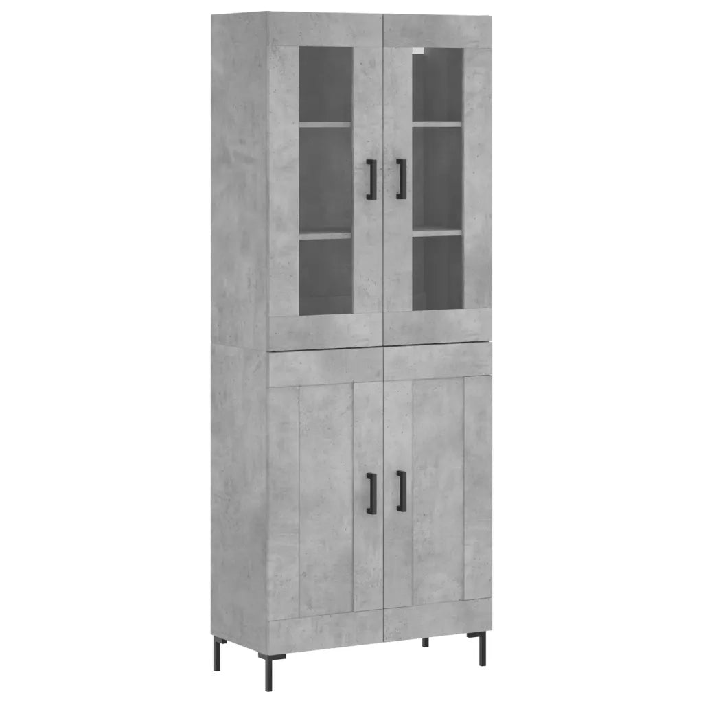 Credenza-Buffet-Armadio da cucina Grigio Cemento 69,5x34x180 cm in Legno Multistrato 767239