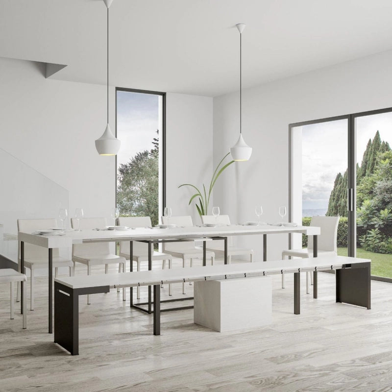 Panca allungabile 55x40/305 cm Walk telaio Ral - Noce