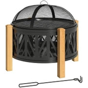 Braciere 2-in-1 Ø75 x 58 cm con Protezione anti-scintille, Nero