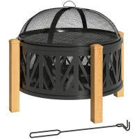 Braciere 2-in-1 Ø75 x 58 cm con Protezione anti-scintille, Nero