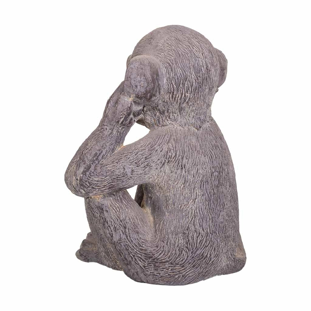 Scimmia decorativa in magnesio grigio 35x26x40h
