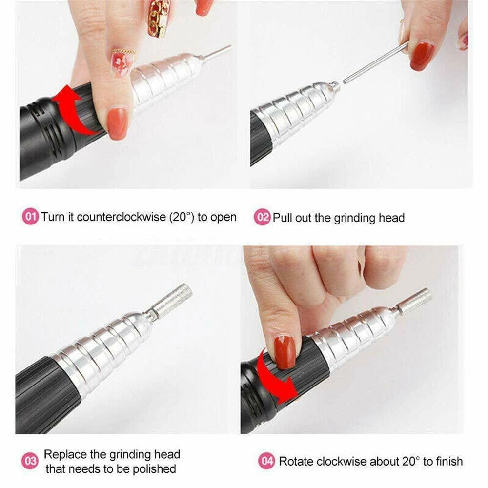 Trade Shop - Fresa Elettrica Portatile Per Manicure E Pedicure Trapano Unghie Nail Art -