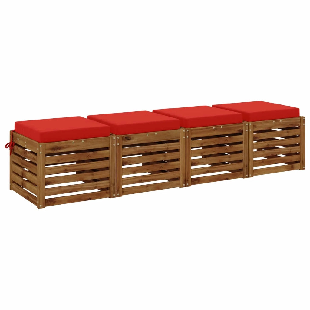 Cuscini per Sedia in 4 Pezzi SOEST 4 pz 100% Poliestere Rosso 944407