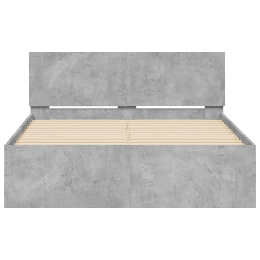Giroletto con Testiera e LED Grigio Cemento 120x190 cm 3207640