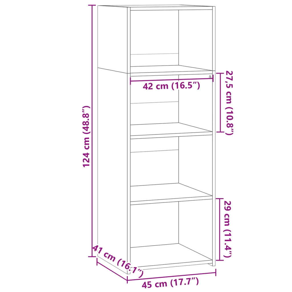 Credenza Rovere Marrone 45x41x124cm in Legno Multistrato 846396