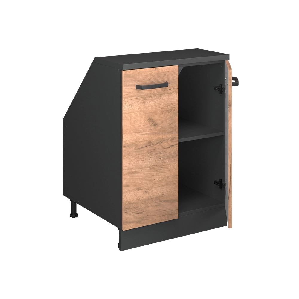 Mobile sottotetto Rion Rovere dorato/Antracite 60 x 83.8 cm con 2 porte, carcassa 60 cm profondità Vicco