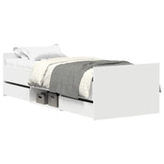 Letto singolo | Letto per adulti | Giroletto con Testiera e Pediera Bianco 100x200 cm