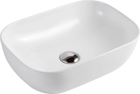 Wastafello in Ceramica - Resistente alle Macchie - Facile da Pulire - Con Connettori Standard - Dimensioni 50x38x14 CM