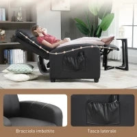 Poltrona Relax Massaggiante con Telecomando e 8 Programmi, Reclinazione e Poggiapiedi, 68x88x98cm, Nero