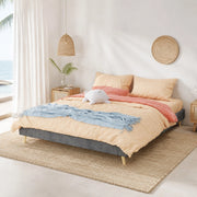 LETTO Moderno 160x200 cm Grigio in Tessuto e Metallo