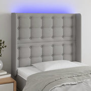 Testiera a LED-Testata con LED Grigio Chiaro 83x16x118/128 cm in Tessuto 326509