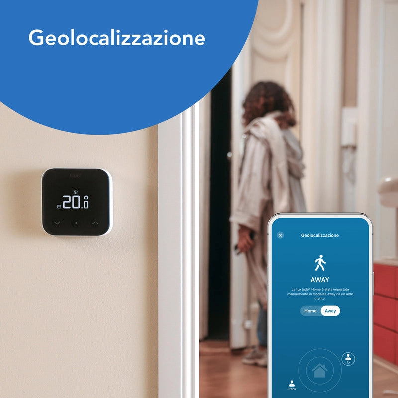 Tado Termostato Intelligente Cablato X kit di base. Controllo della temperatura. Wi-fi. Matter. Assistenti vocali google e alexa