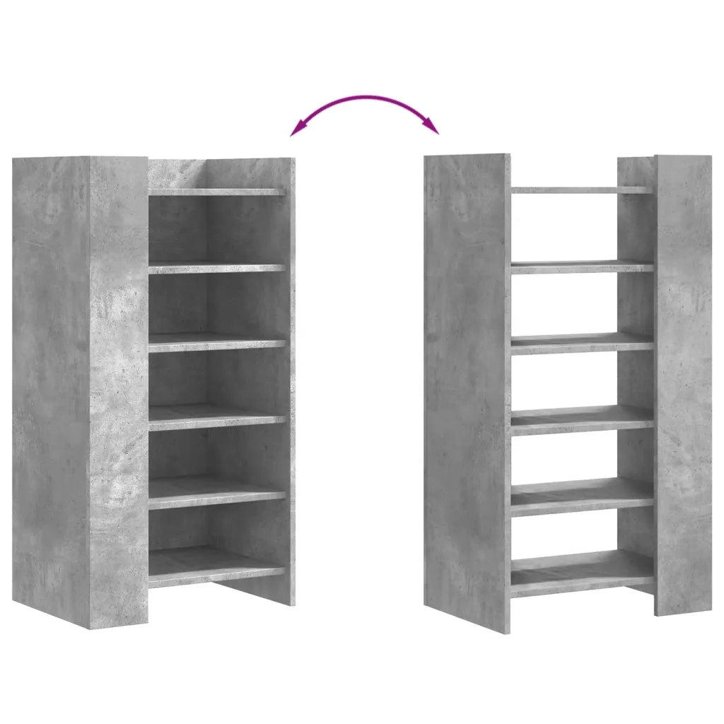 vidaXL Scarpiera Grigio Cemento 52x37,5x100 cm in Legno Multistrato