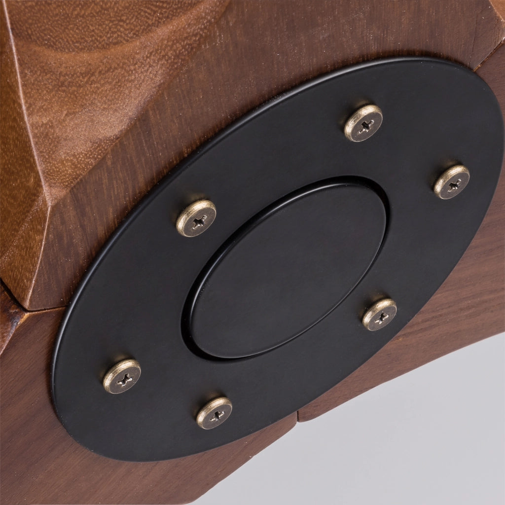 Ventilatore da soffitto con 3 pale in legno, motore dc silenzioso, telecomando, nero e noce scuro