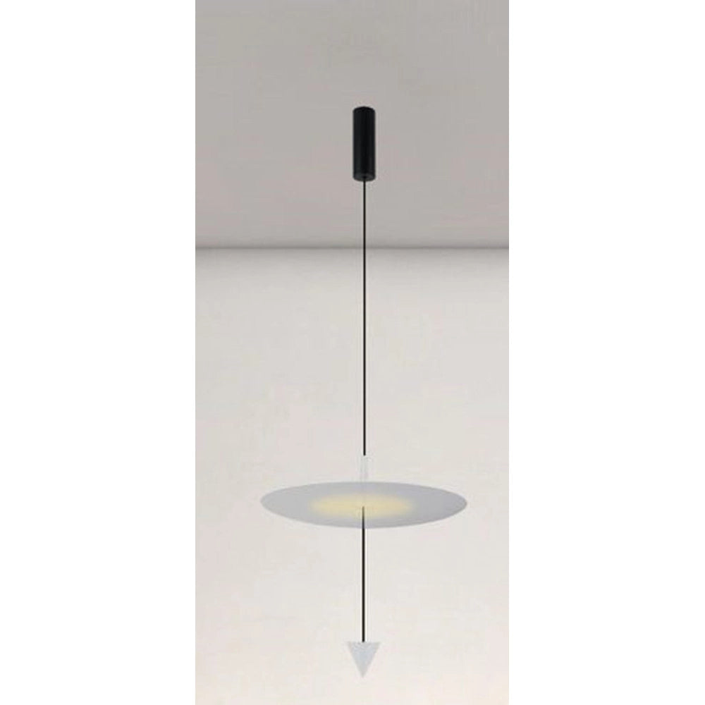 Trade Shop - Lampadario A Sospensione Lampada 18w Luce Led 4000k Disco ø42cm Cono Bianco 33030 -