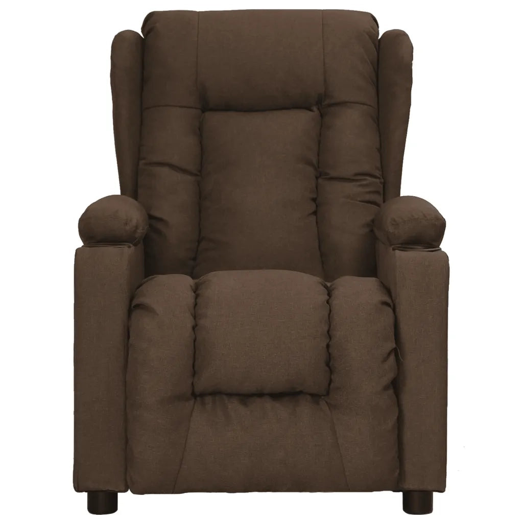 Poltrona Reclinabile in Tessuto Marrone 339052