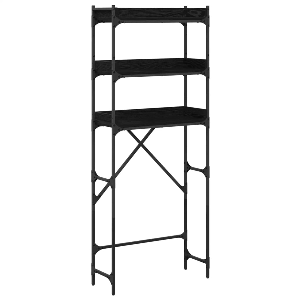 Mensola per lavatrice Rovere Nero 67 x 25 x 163 cm 883552