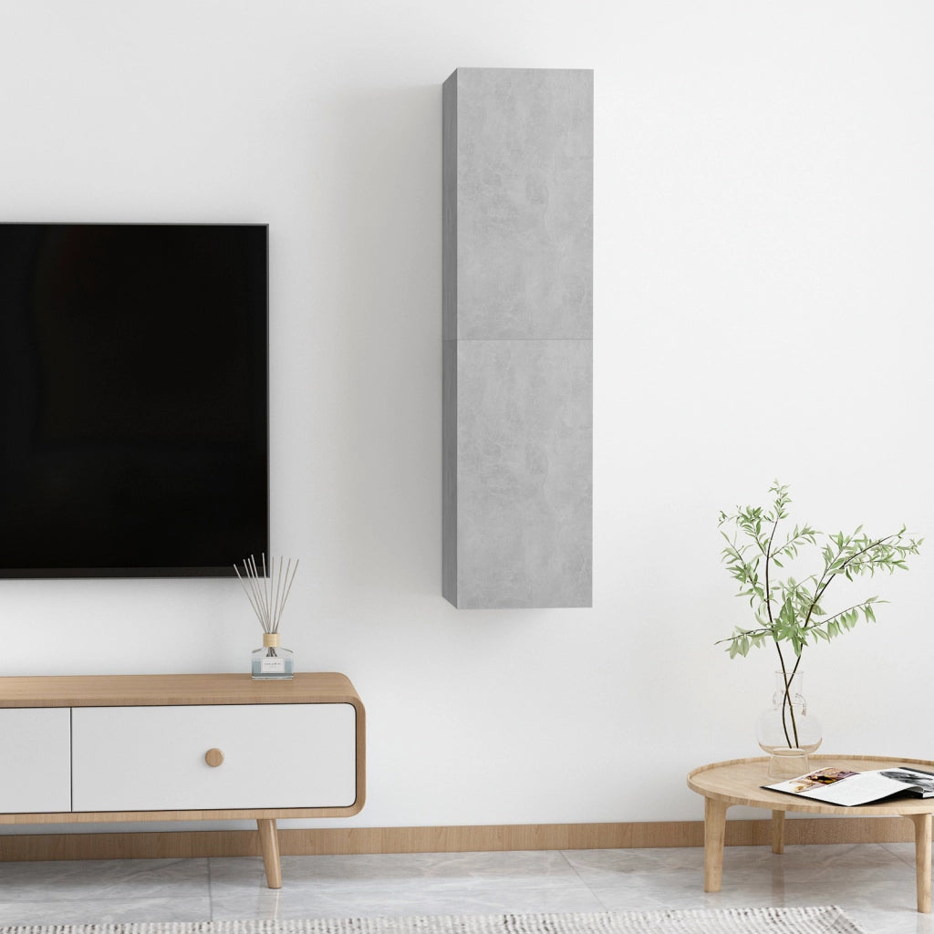 Mobile TV da Muro 2 pz | Armadietto TV | Mobile Porta TV Grigio cemento 30.5 x 30 x 60 cm