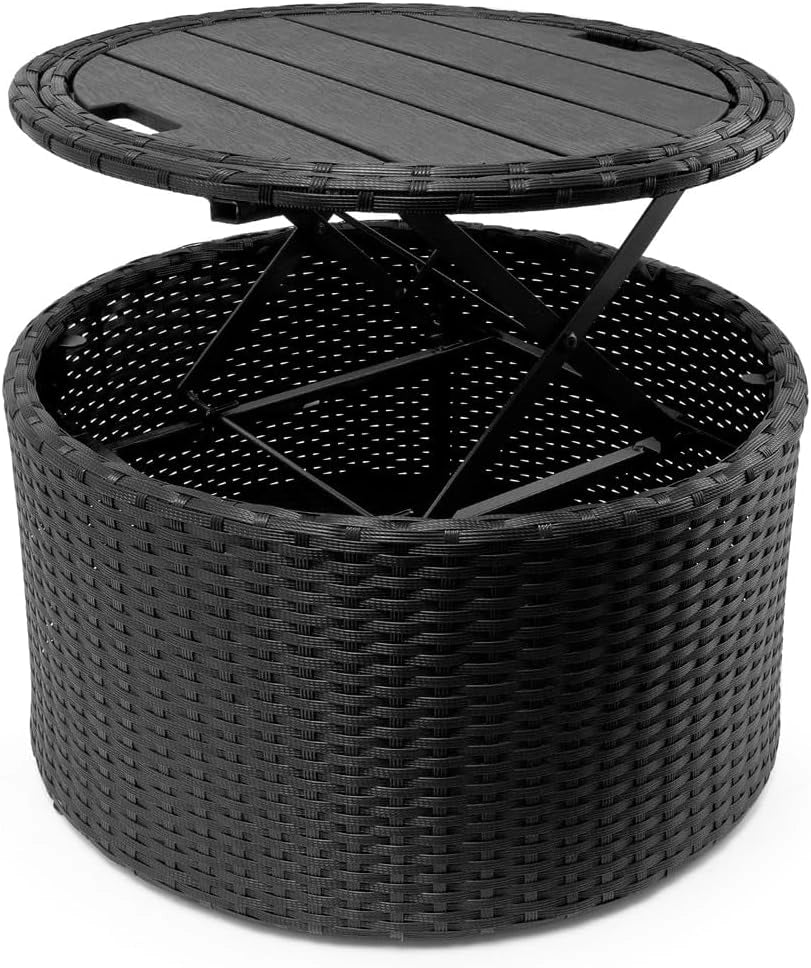 ® Lettino Prendisole Isola Polyrattan Sdraio da Giardino con Tavolo 185 cm Set Mobili Lounge per Esterno Divano Letto da Spiaggia Salottino