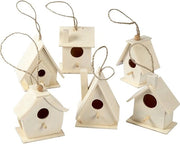 Casa per uccelli - colore vivace e naturale - 6 pezzi - pioppo - 7 cm
